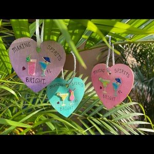 3 Cocktails Christmas Tree Ornaments